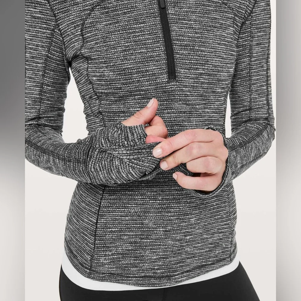 Lululemon Run Briskly Heather Gray Running Pullover Size 6